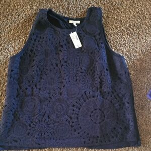 Maurices Midnight Blue Crochet Tank Top